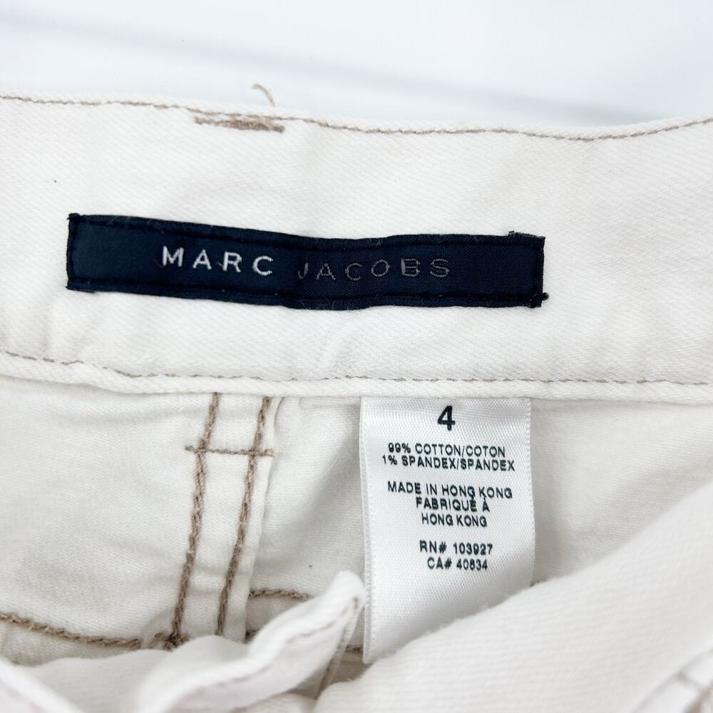 Marc Jacobs White Denim Straight Leg Jeans Vintage Y2K Luxury Womens Size 4 - Picture 6 of 9